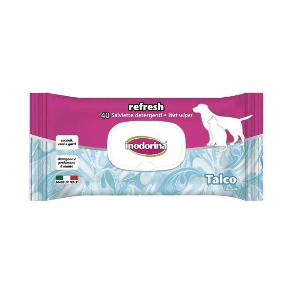 Toallitas Húmedas para Mascotas Inodorina Polvos de Talco 12 g