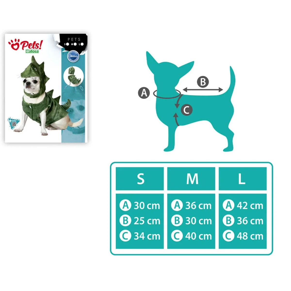 Disfraz para Perro Talla M Dinosaurio