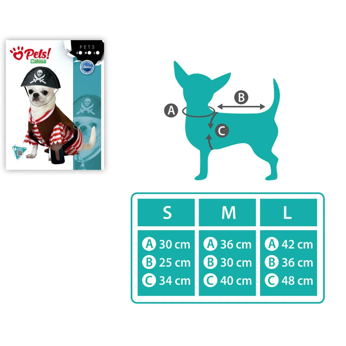 Disfraz para Perro Talla M Pirata