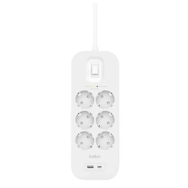 Regleta Enchufes 6 Tomas con Interruptor Belkin Connect SRB002VF2M Blanco