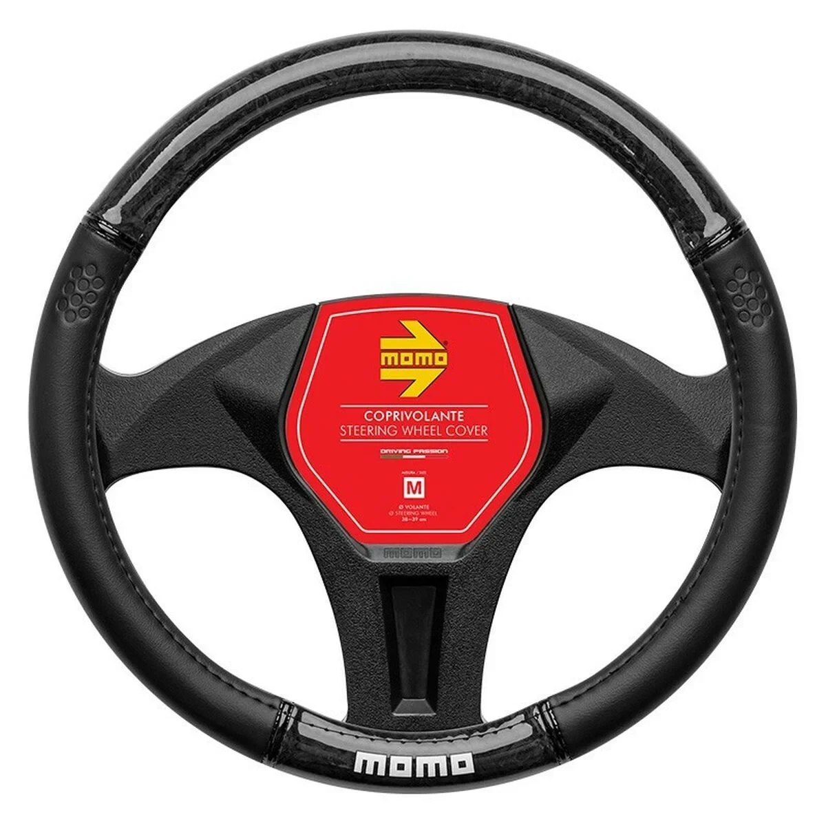Funda para Volante MOMO MOMLSWC0LXBLK Ø 38-39 cm