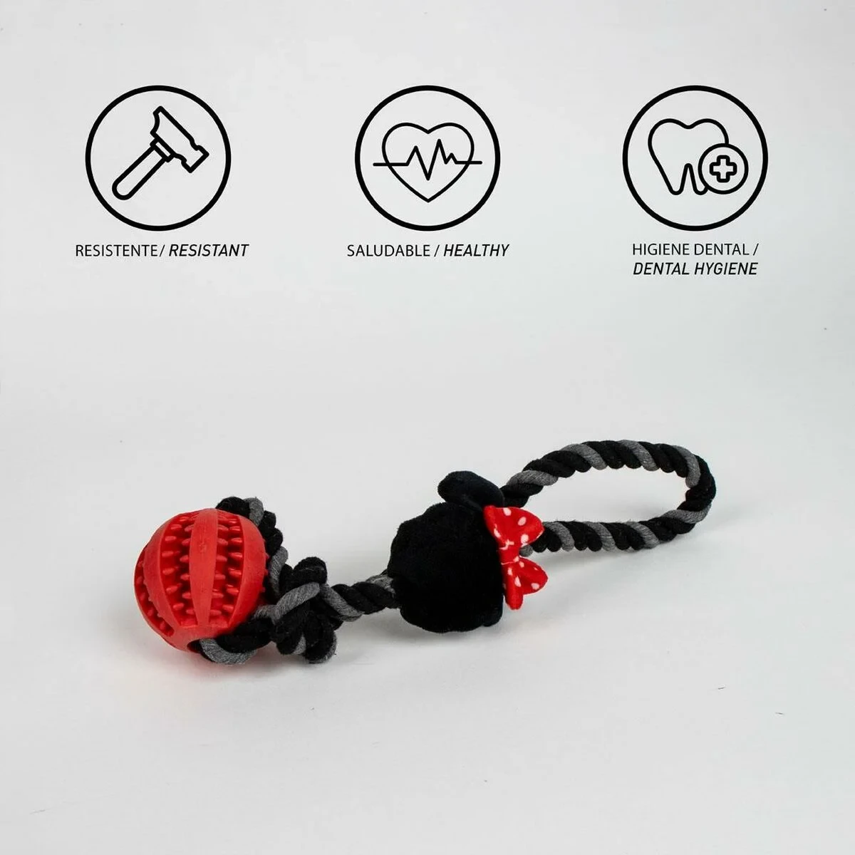 Juguete para perros Minnie Mouse Rojo Poliéster Algodón TPR 10 x 30 x 7 cm 7 x 30 x 10 cm