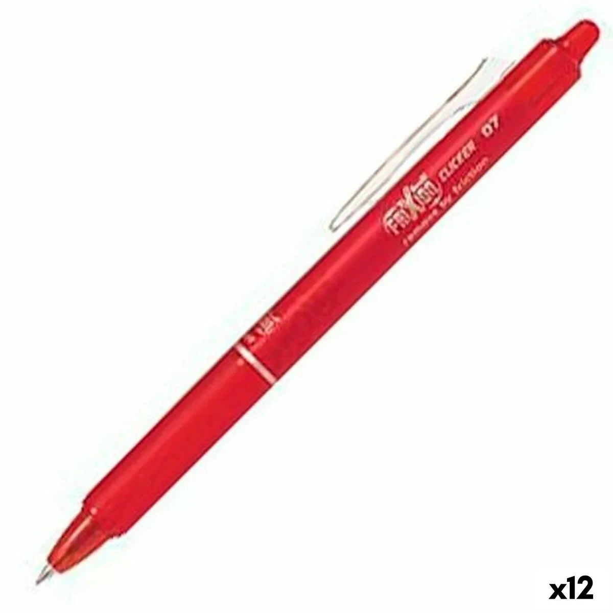 Bolígrafo Pilot Frixion Clicker Tinta borrable Rojo 0,4 mm 12 Unidades