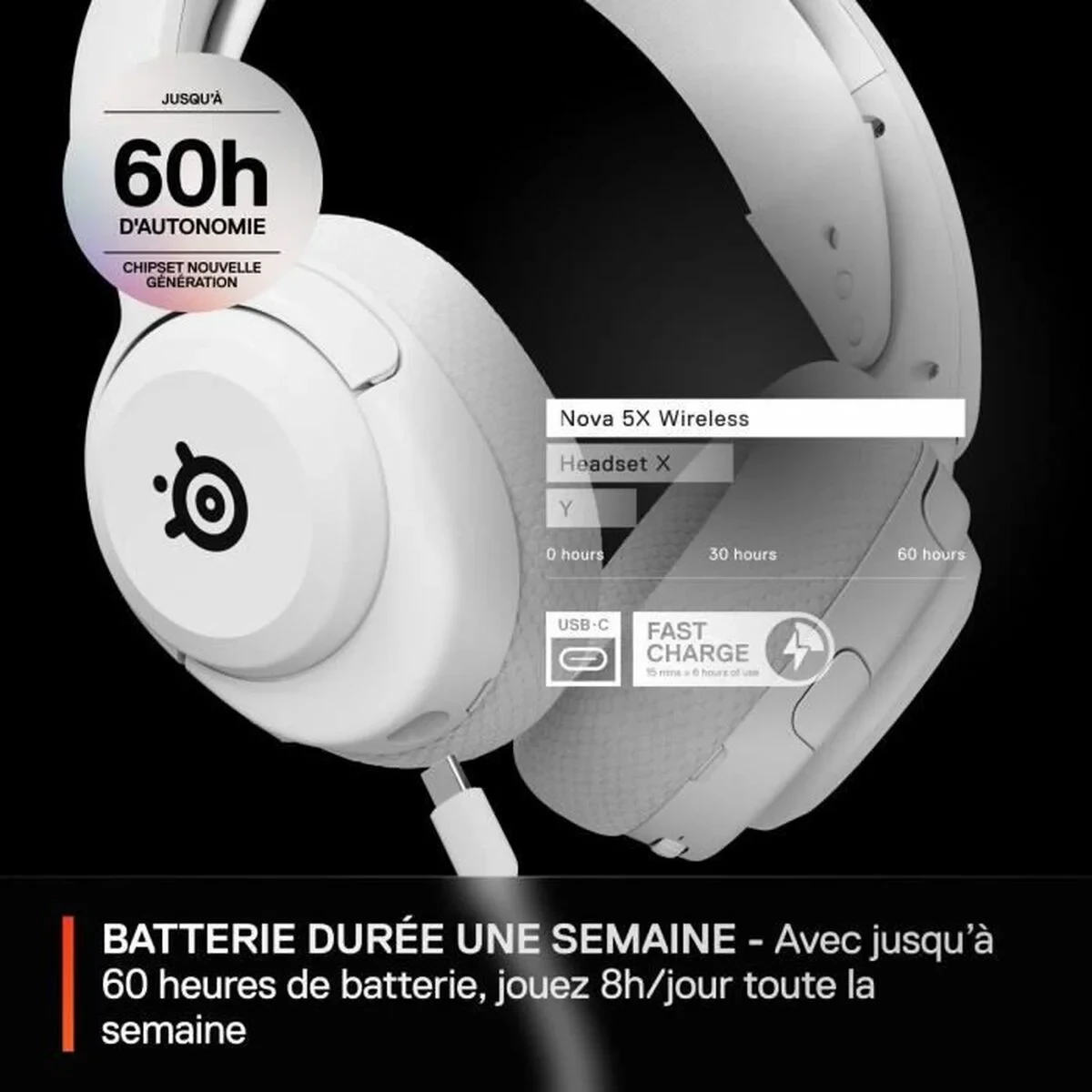Auriculares con Micrófono SteelSeries Arctis Nova 5X Blanco