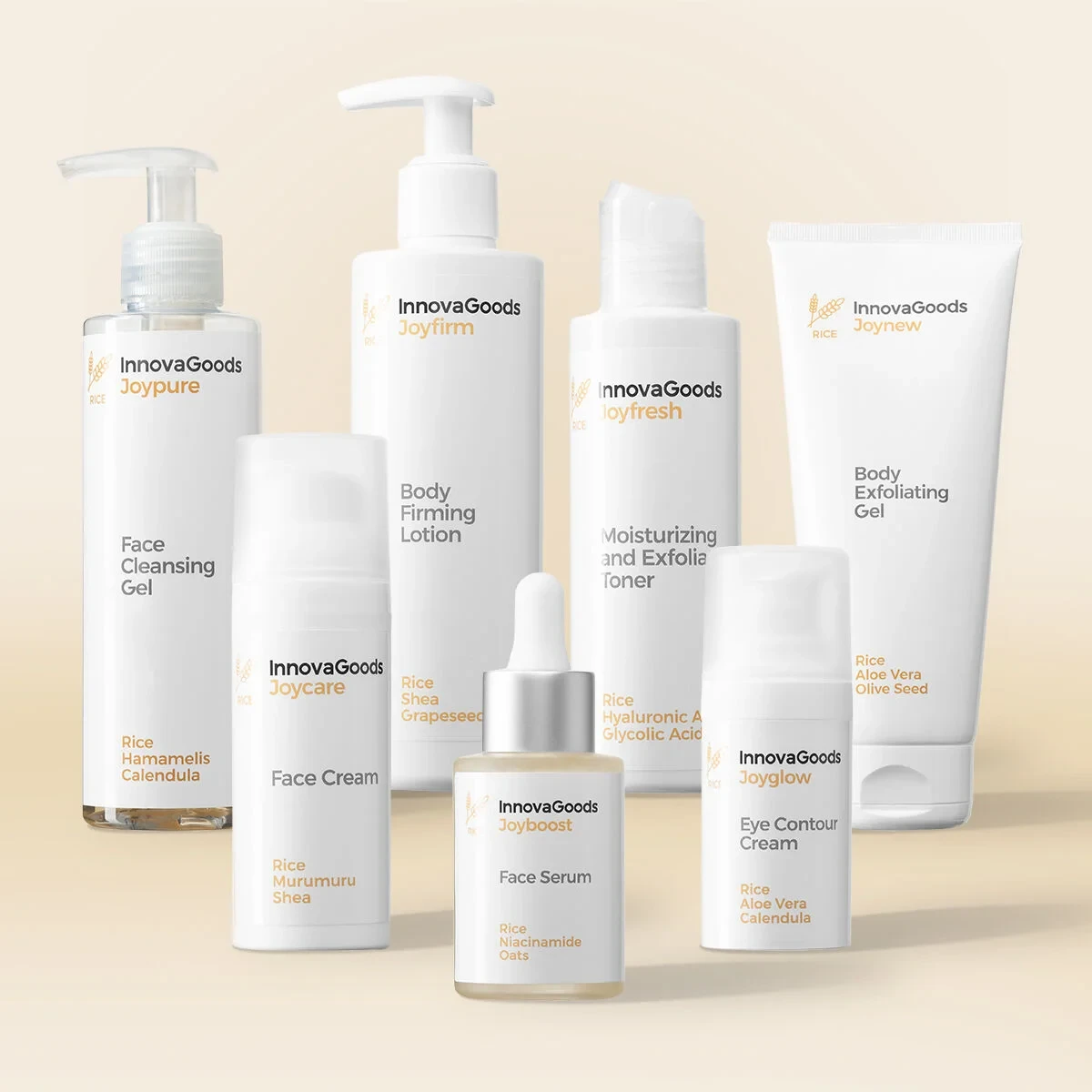 Pack de Rutina Facial y Corporal Rice InnovaGoods