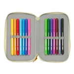 Plumier Triple Mufasa Verde Beige 12,5 x 19,5 x 5,5 cm 37 Piezas