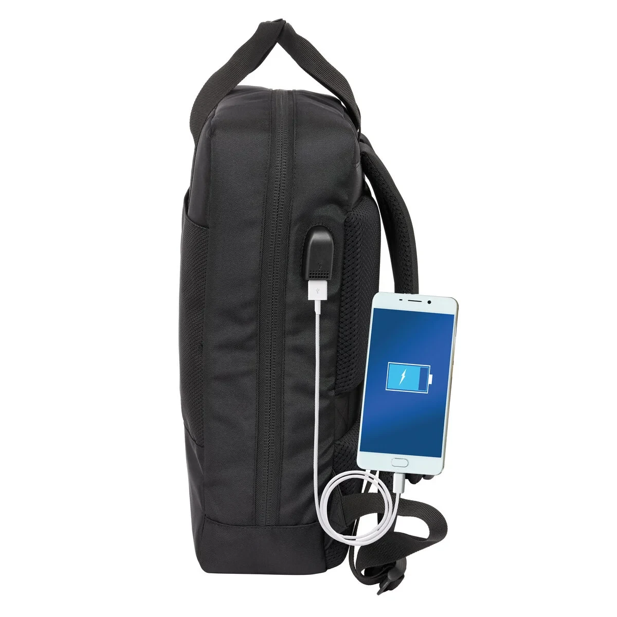 Mochila para Portátil Real Madrid C.F. Premium Negro 29 x 39 x 11 cm 13,3"