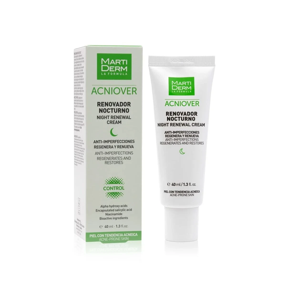 Crema de Noche Martiderm ACNIOVER 40 ml Anti-imperfecciones