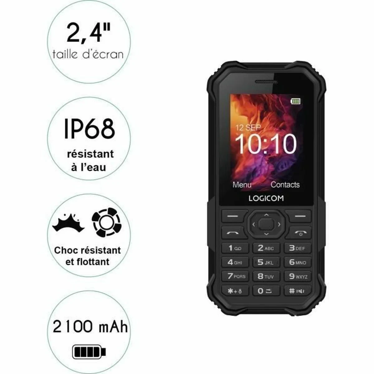 Teléfono Móvil Logicom XTREM 40 Negro 2,4"