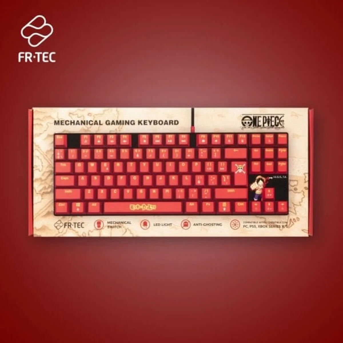 Teclado y Ratón FR-TEC OP4001 QWERTY Burdeos