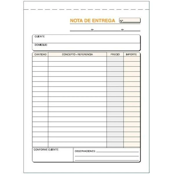 Talonario de Entregas 15 x 21 cm (10 Unidades)