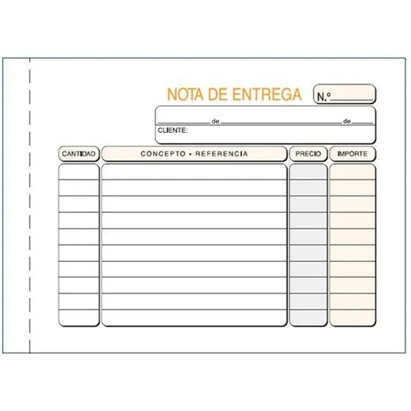 Talonario de Entregas 15 x 10,5 cm (10 Unidades)