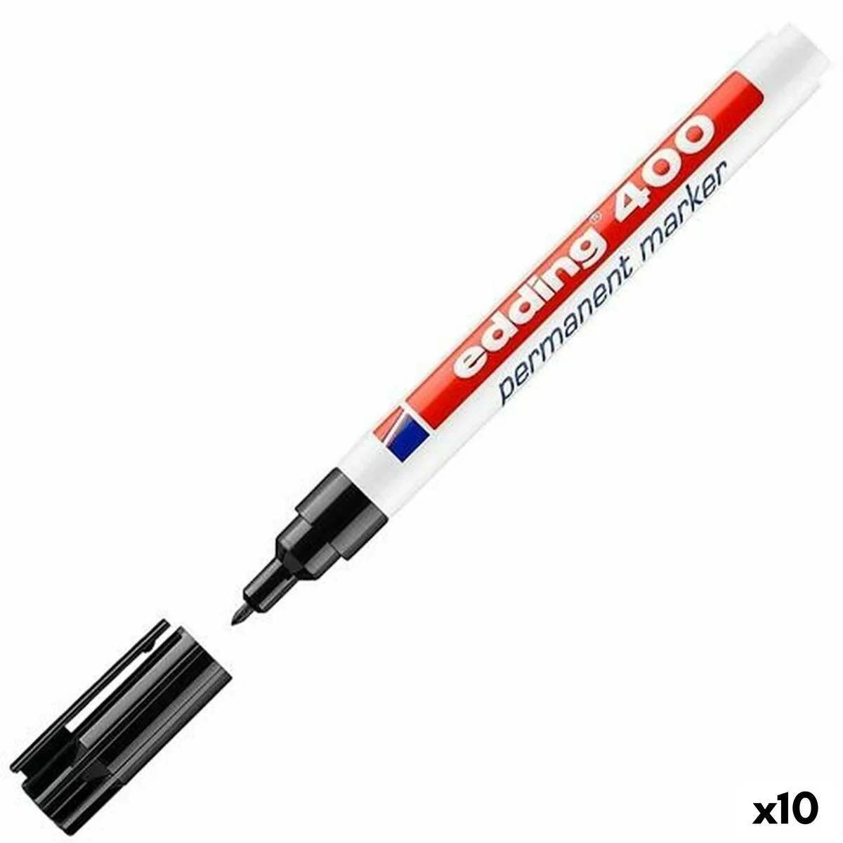 Rotulador permanente Edding 400-01 Negro 1 mm (10 Unidades)