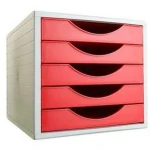 Archivador Modular Archivo 2000 ArchivoTec Serie 4000 5 cajones Din A4 Rojo 34 x 27 x 26 cm
