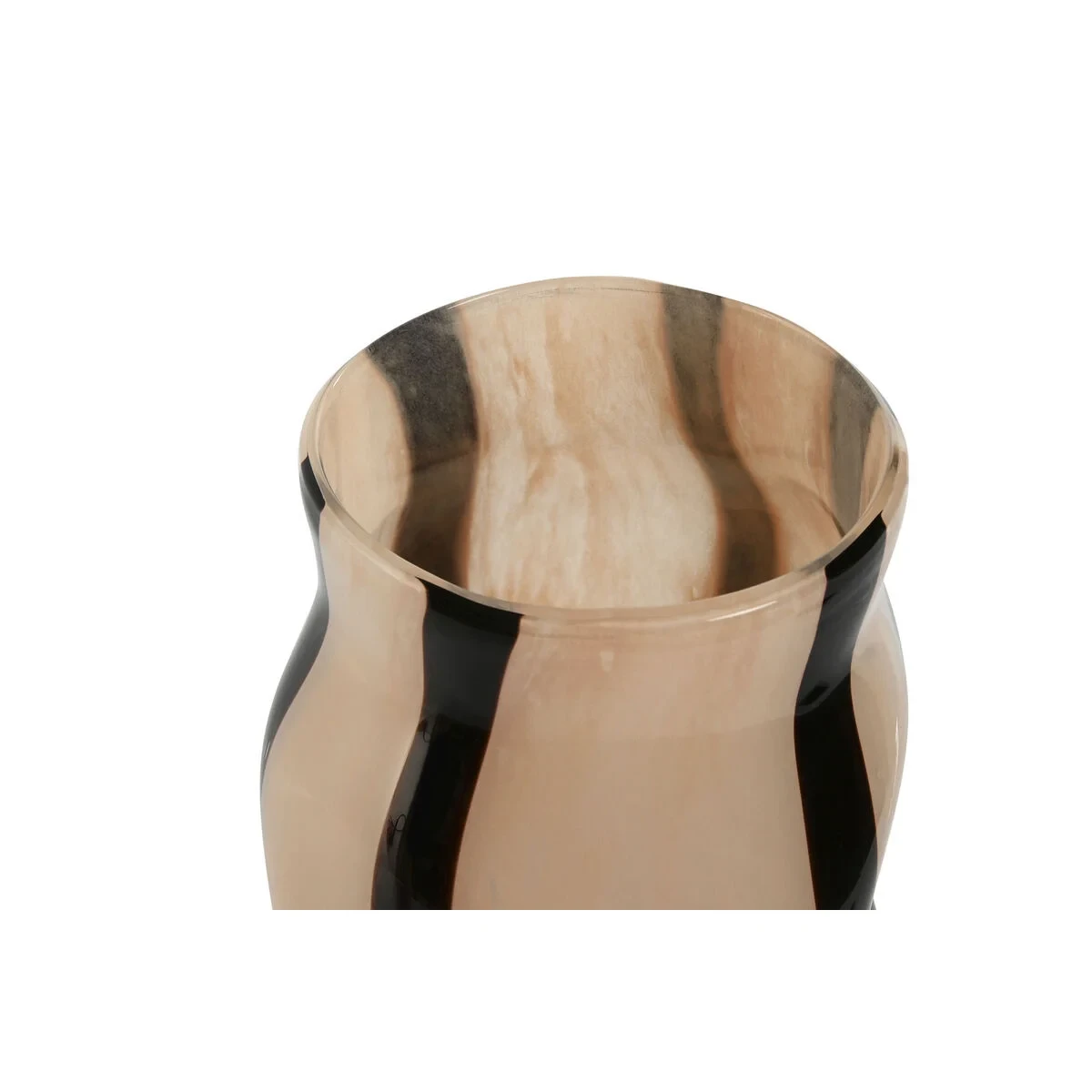 Jarrón Home ESPRIT Negro Crema Cristal Moderno 15 x 15 x 29,2 cm