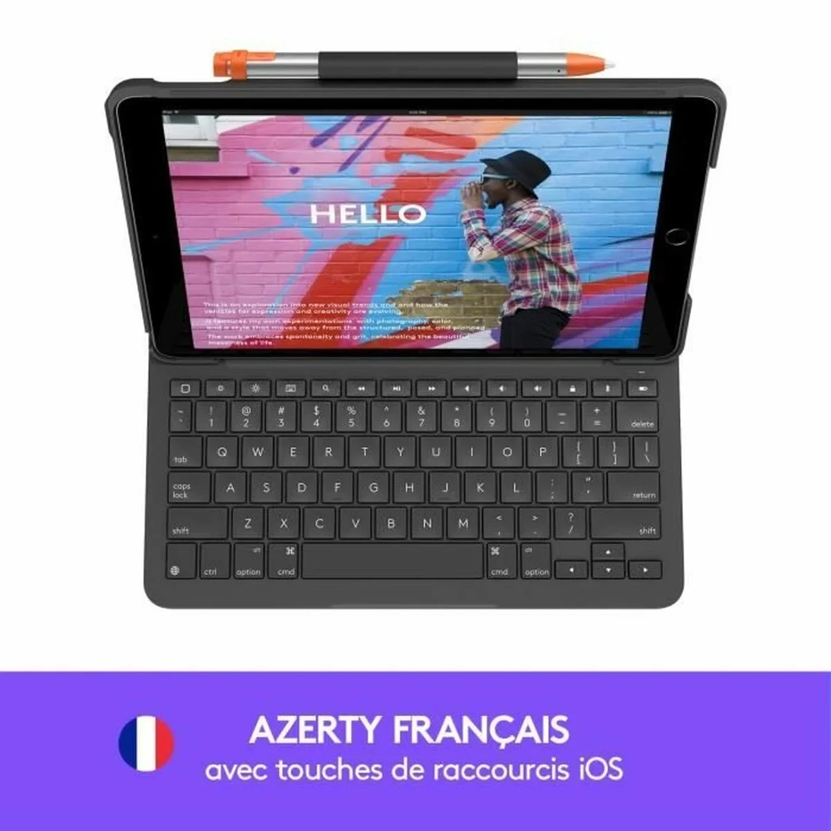 Funda para Tablet Logitech Slim Folio Grafito AZERTY