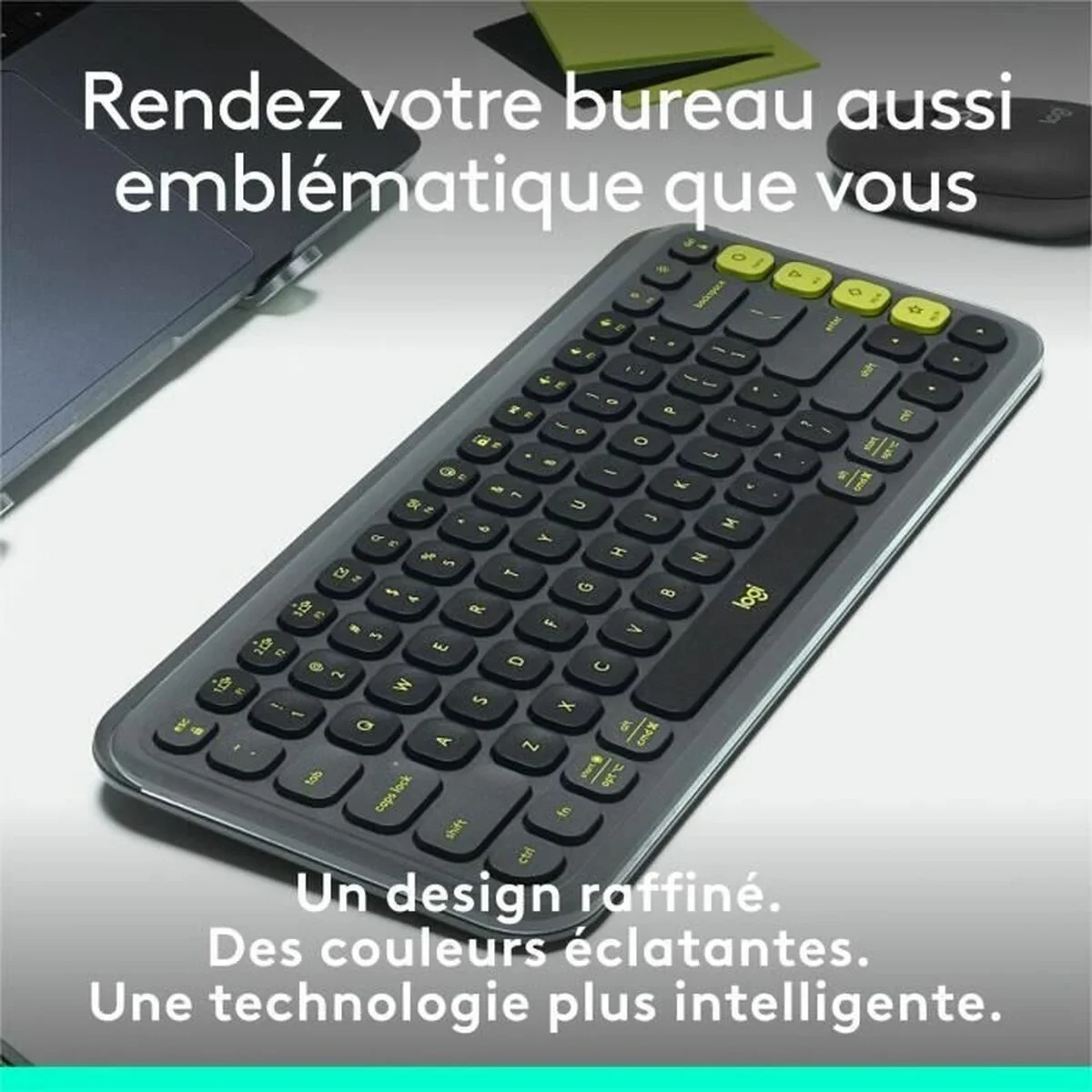 Teclado Inalámbrico Logitech Pop Icon Keys Gris oscuro AZERTY