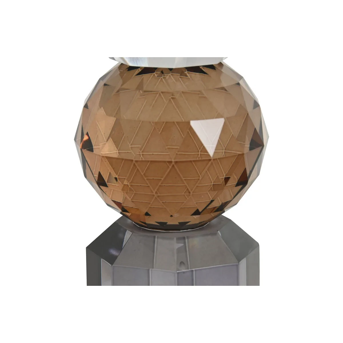 Portavelas Home ESPRIT Amarillo Gris Cristal 7 x 7 x 20 cm