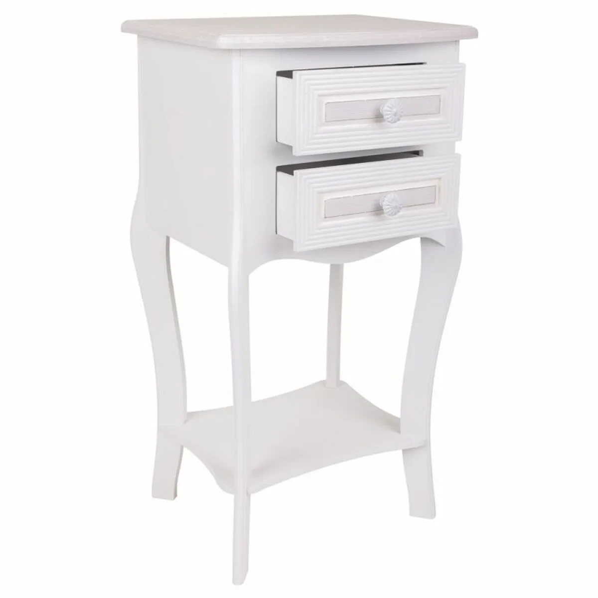 Mesita de Noche Alexandra House Living Blanco 31 x 71 x 38 cm