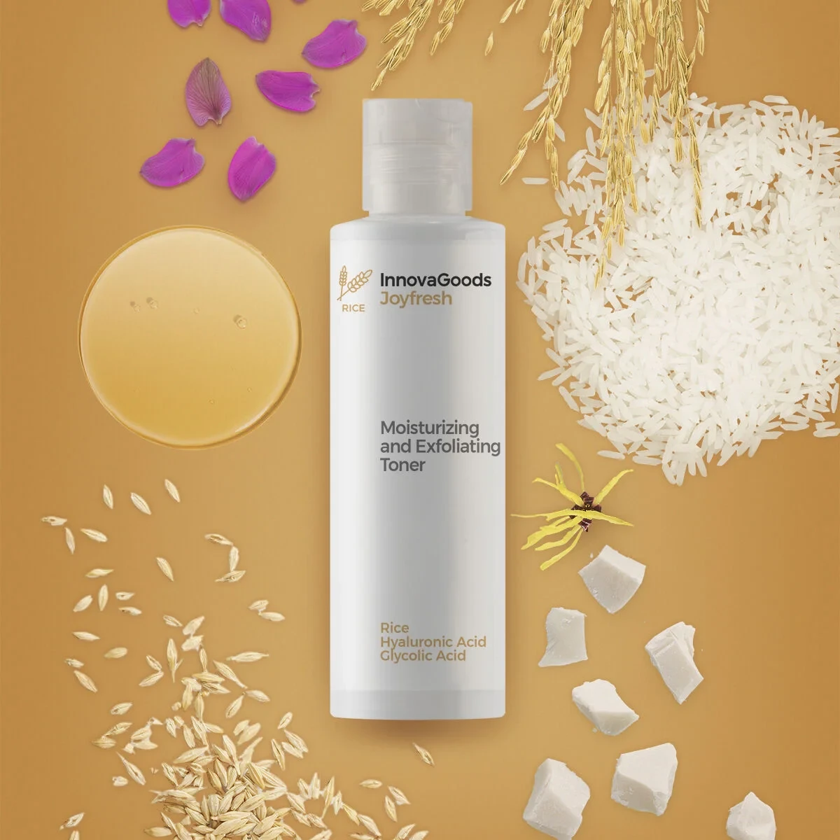 Tónico Facial Hidratante y Exfoliante Rice Joyfresh InnovaGoods 150 ml