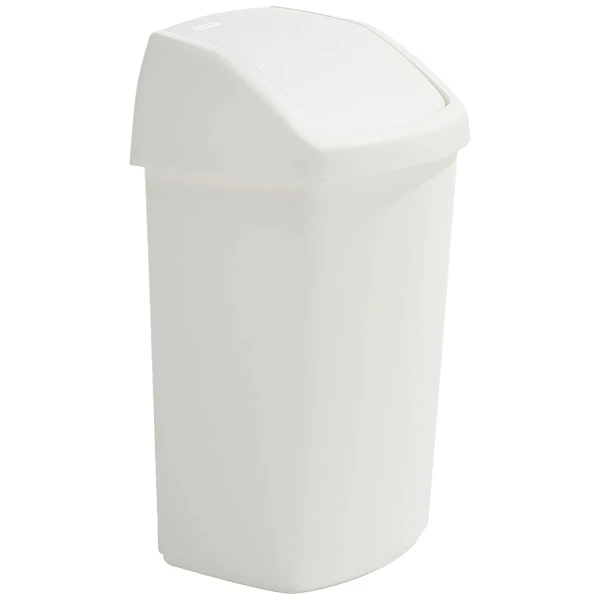 Cubo de basura TAPA BASCULANTE Blanco Plástico