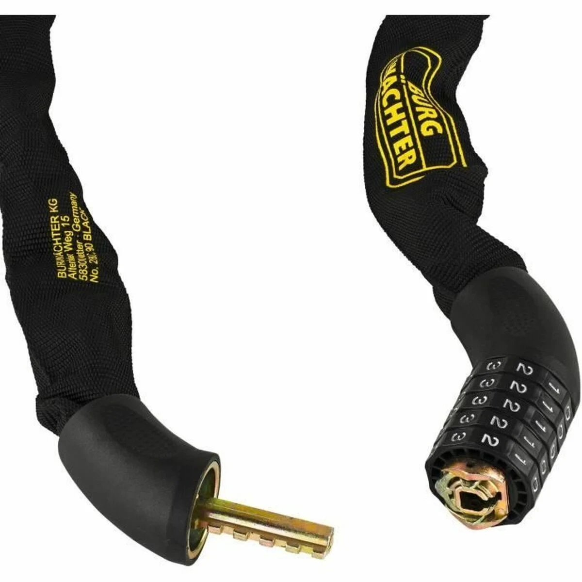 Candado de llave Burg-Wachter 280 C 90 BLACK Acero Redondo