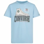 Camiseta de Manga Corta Infantil Converse Script Sneaker Gfx Azul cielo