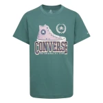 Camiseta de Manga Corta Infantil Converse Script Sneaker Gfx Sse Cian