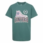 Camiseta de Manga Corta Infantil Converse Script Sneaker Gfx Sse Cian
