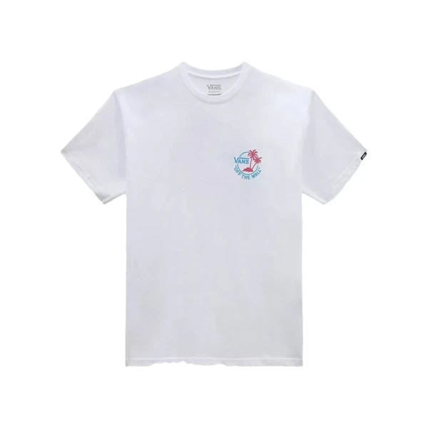 Camiseta de Manga Corta Hombre Vans Classic Mini Dual Palm Blanco
