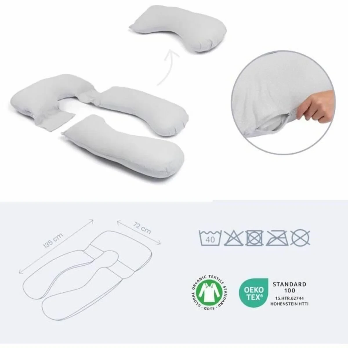 Cojín de Lactancia Doomoo Gris XXL (2 Unidades)