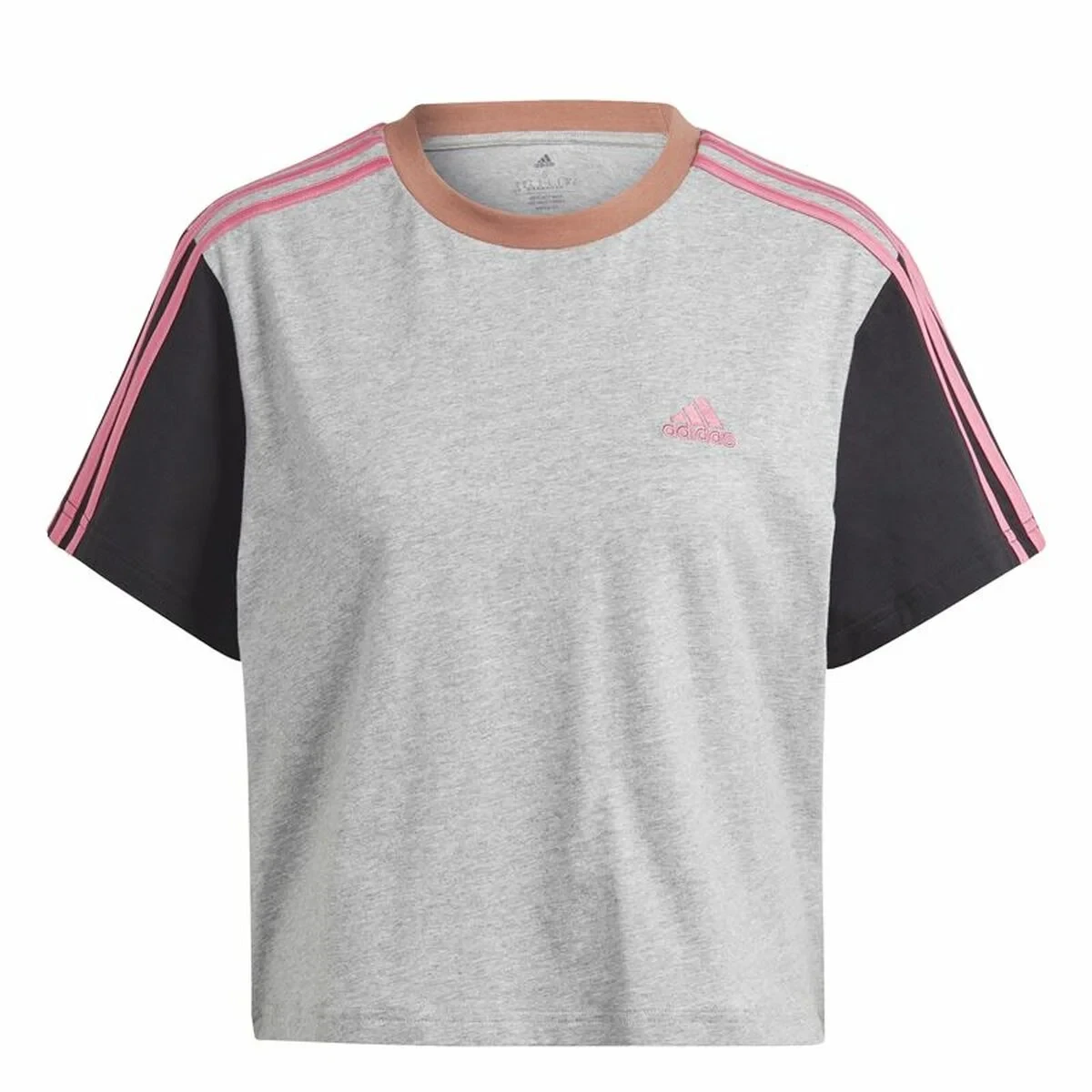 Camiseta de Manga Corta Mujer Adidas 3S Cr Gris