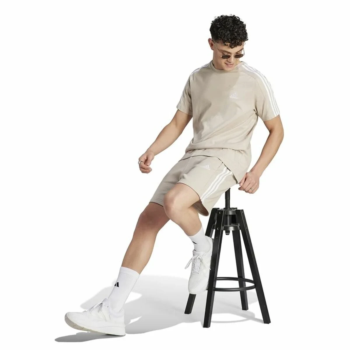 Camiseta Adidas 3S Sj Beige