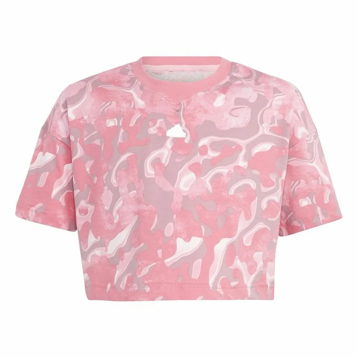 Camiseta de Manga Corta Infantil Adidas Jg Fi Aop Rosa
