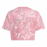 Camiseta de Manga Corta Infantil Adidas Jg Fi Aop Rosa