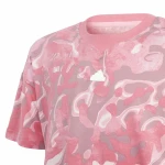 Camiseta de Manga Corta Infantil Adidas Jg Fi Aop Rosa