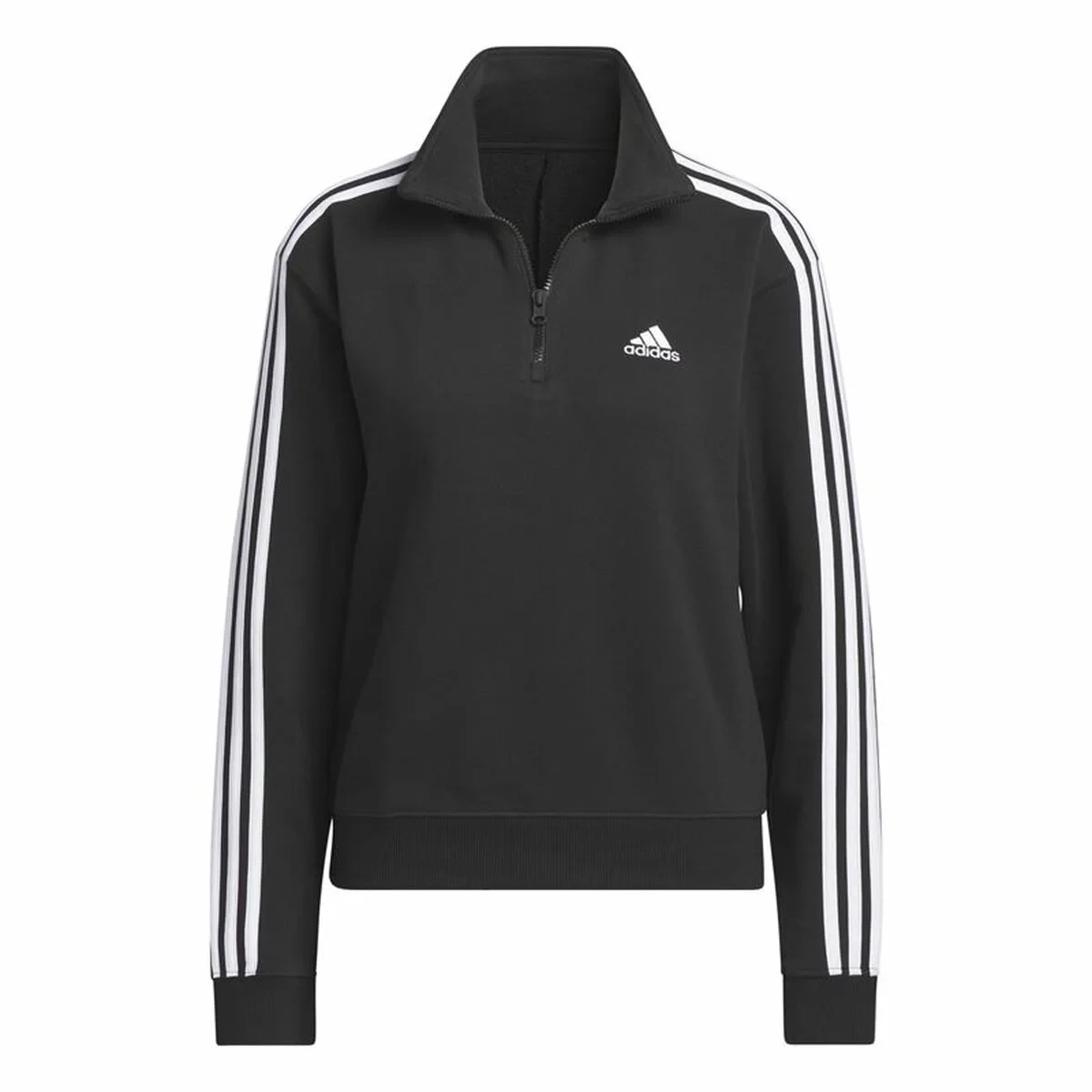 Chaqueta Deportiva para Mujer Adidas 3S Ft Qz Negro
