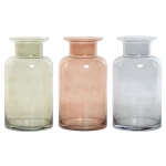 Jarrón Home ESPRIT Azul Verde Ambar Cristal 14,5 x 14,5 x 26,5 cm (3 Unidades)