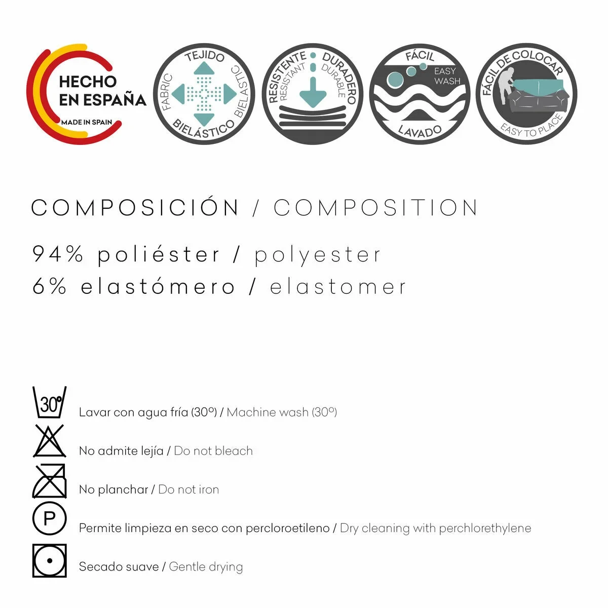 Funda para chaise longue de brazo corto izquierdo Eysa (Reacondicionado B)