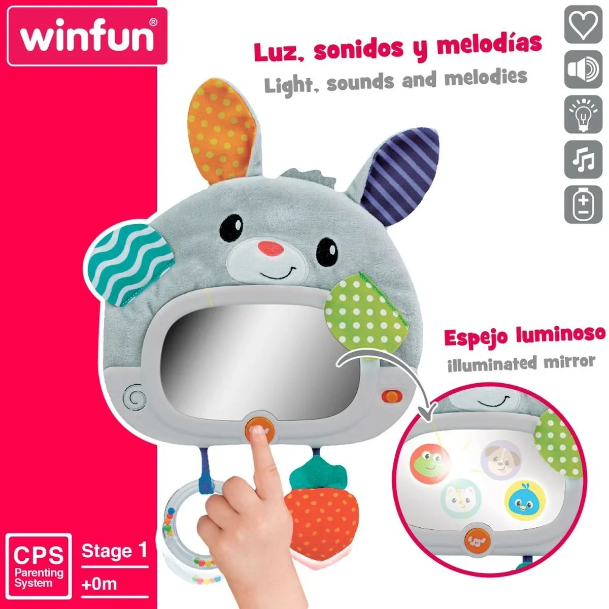 Juguete de bebé Winfun Conejo 25 x 35 x 2,5 cm (4 Unidades)
