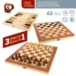 Tablero de Ajedrez y Damas CB Games Madera Backgammon (6 Unidades)