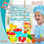 Set de Alimentos de Juguete Colorbaby Menaje y utensilios de cocina 31 Piezas (6 Unidades)