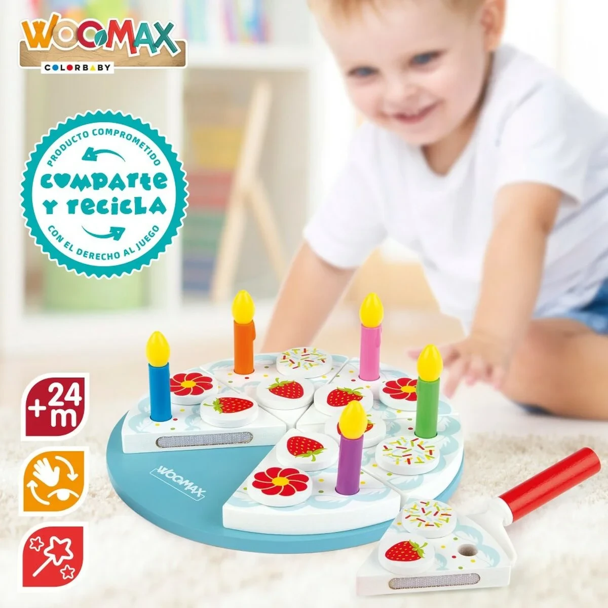 Juego de Madera Woomax Tarta 26 Piezas (6 Unidades)