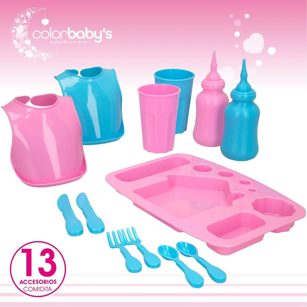 Accesorios para Muñecas Colorbaby Muñeco Bebé 20 Piezas 39 x 9,5 x 21,5 cm 6 Unidades