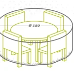 Funda Protectora Aktive Ø 150 cm Mesas 150 x 60 x 150 cm (6 Unidades)
