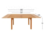Mesa Extensible Aktive Madera de acacia 200 x 74 x 100 cm