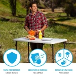 Mesa Plegable Lifetime Blanco 122 x 91,5 x 61 cm Acero HDPE