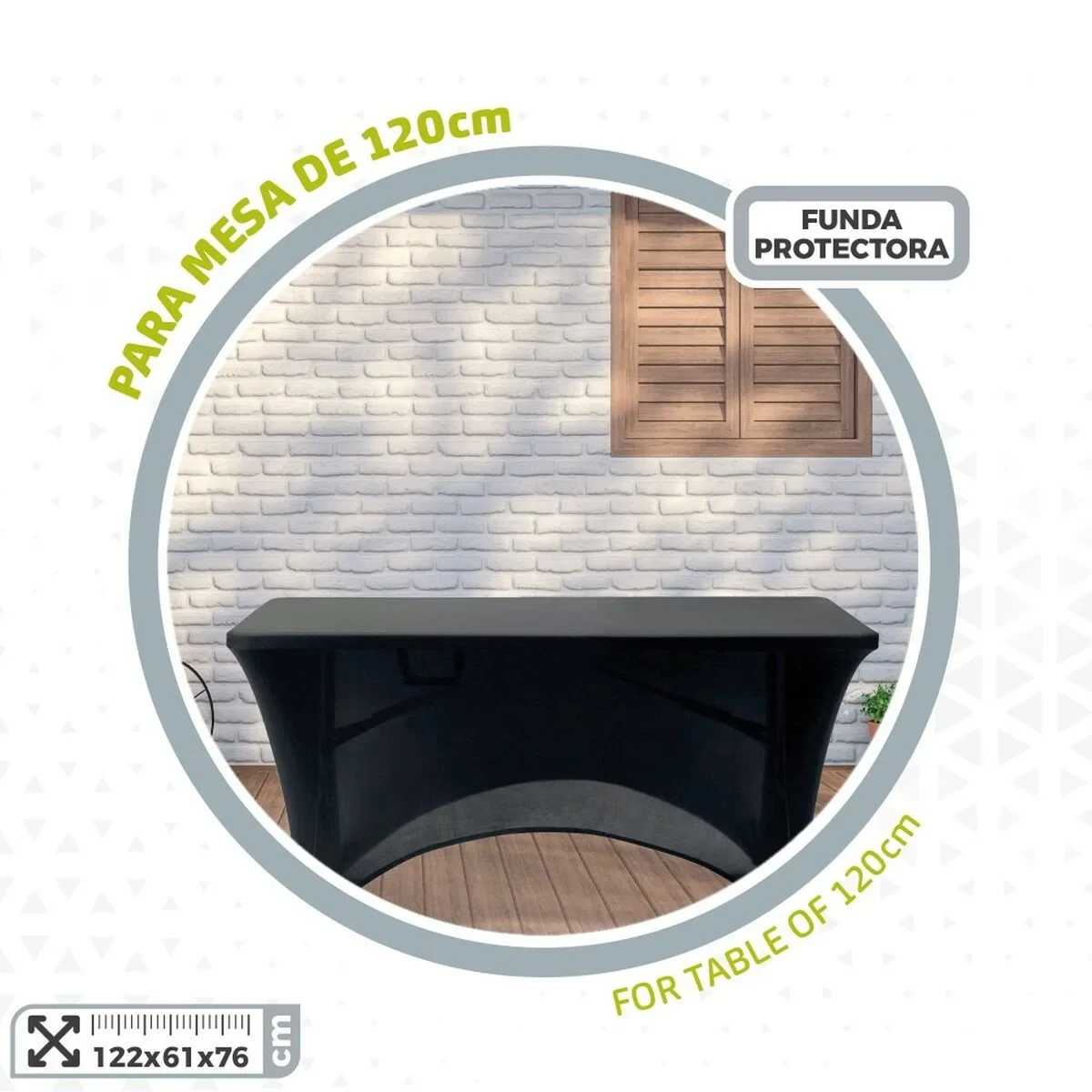 Funda Protectora Aktive Negro 122 x 76 x 61 cm Mesa Accesorios Vehículos Carretera (6 Unidades)