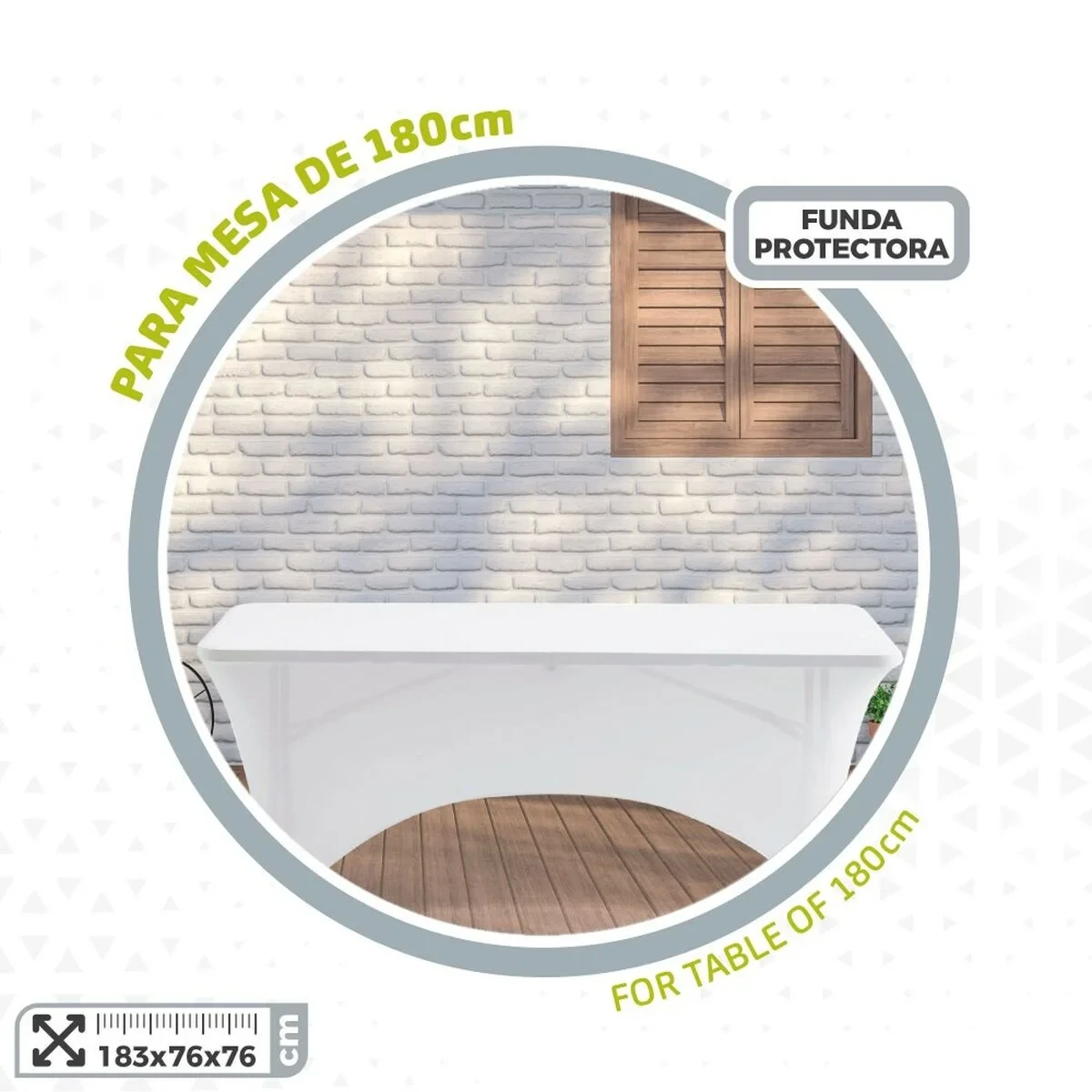 Funda Protectora Aktive Blanco 183 x 76 x 76 cm Mesa Accesorios Vehículos Carretera (6 Unidades)