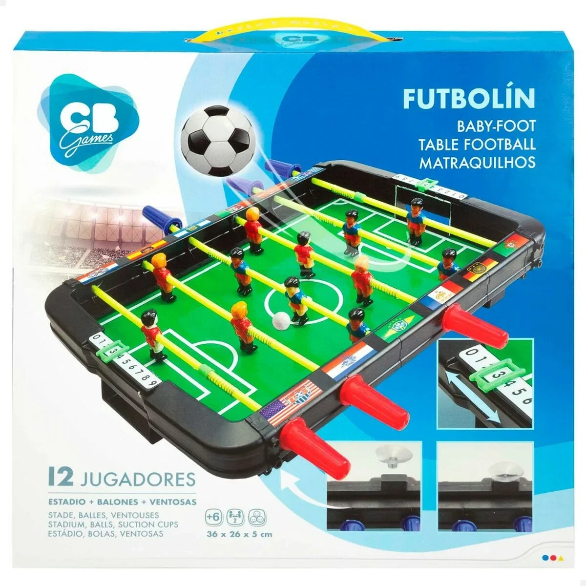Futbolín CB Games 36 x 5 x 26 cm (6 Unidades)